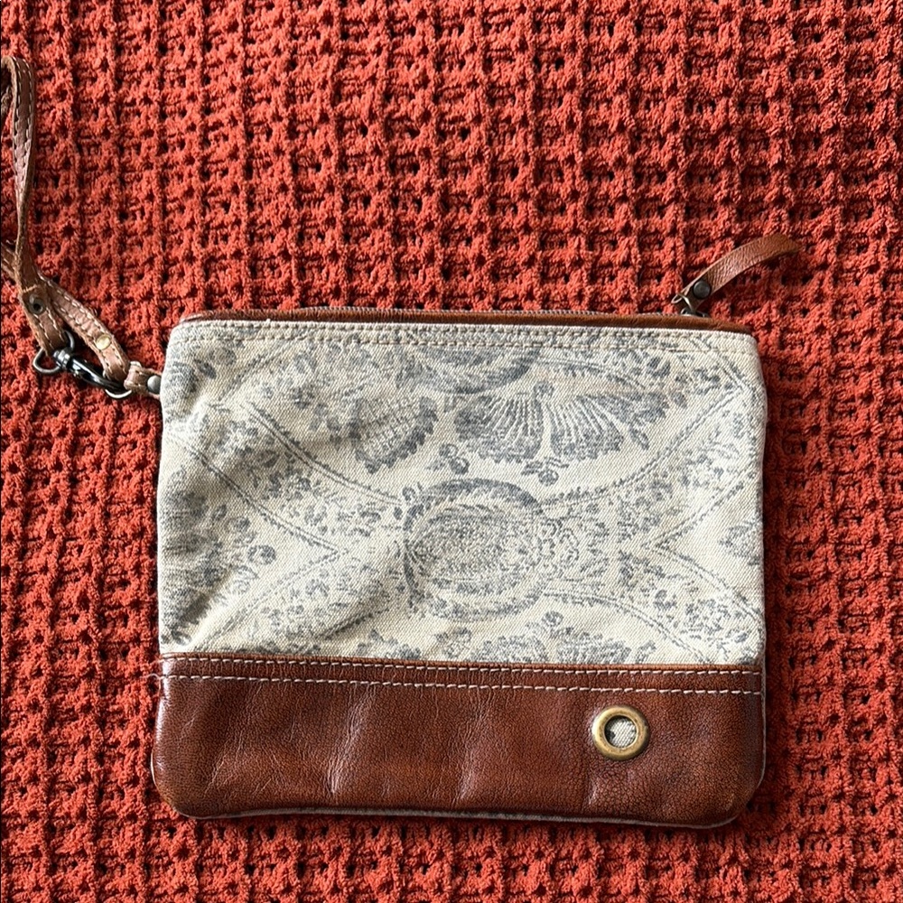 Myra Bag Elegant Brown and Gray Women's Clutch